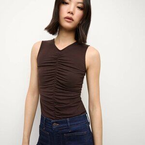 NWOT Veronica Beard Neeta Sleeveless Ruched Top